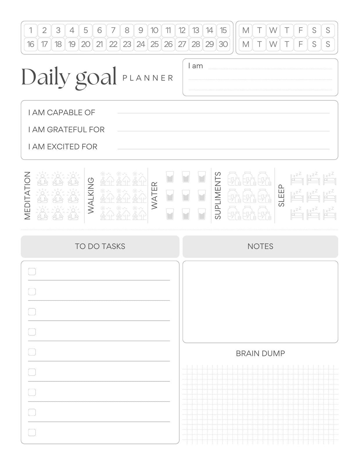Soft Life Daily Goal Planner