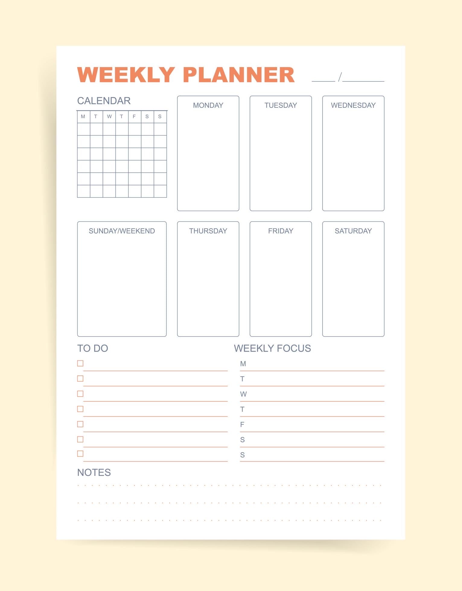 Soft Life Weekly Planner